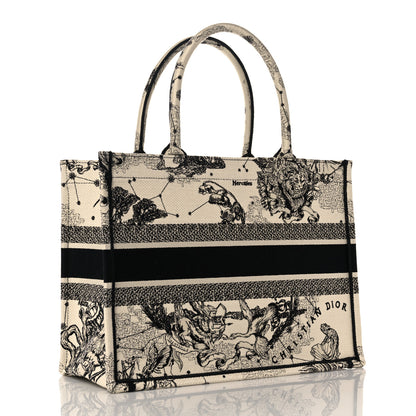 Christian Dior Canvas Zodiac Toile De Jouy Embroidered Medium Book Tote Latte 2 of 11
