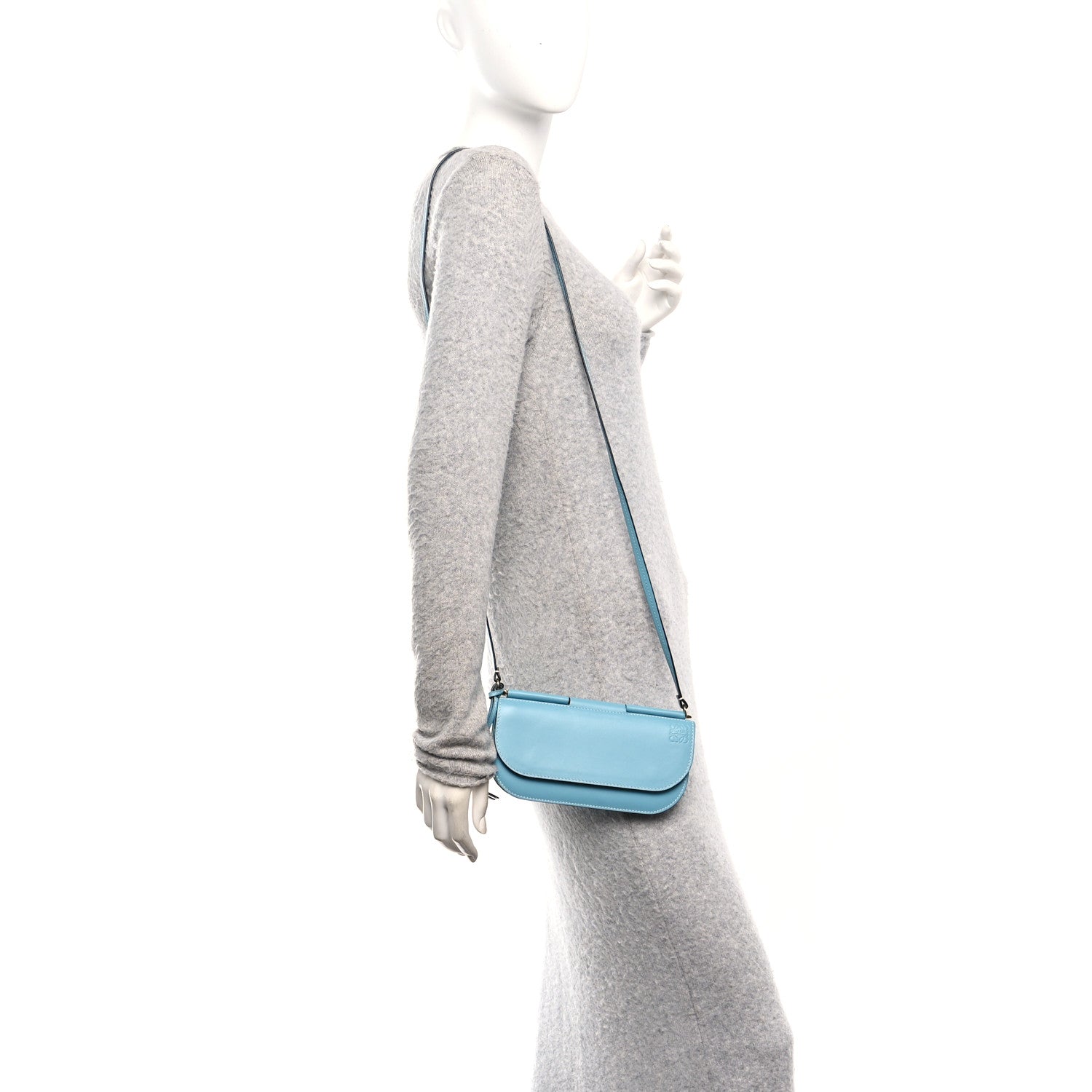Loewe Smooth Calfskin Gate Pochette Light Blue 2 of 14