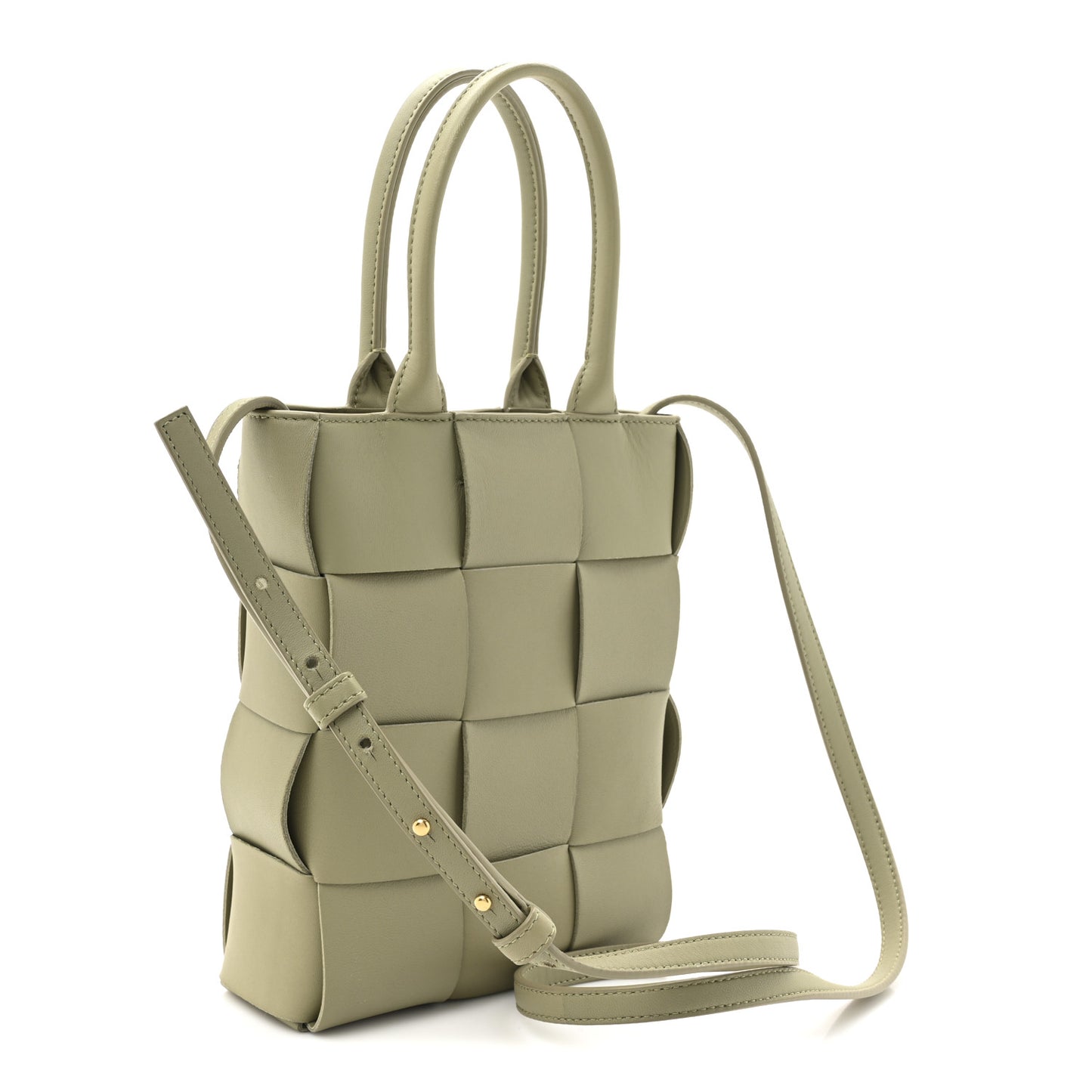 Lambskin Maxi Intrecciato North South Cassette Tote Travertine