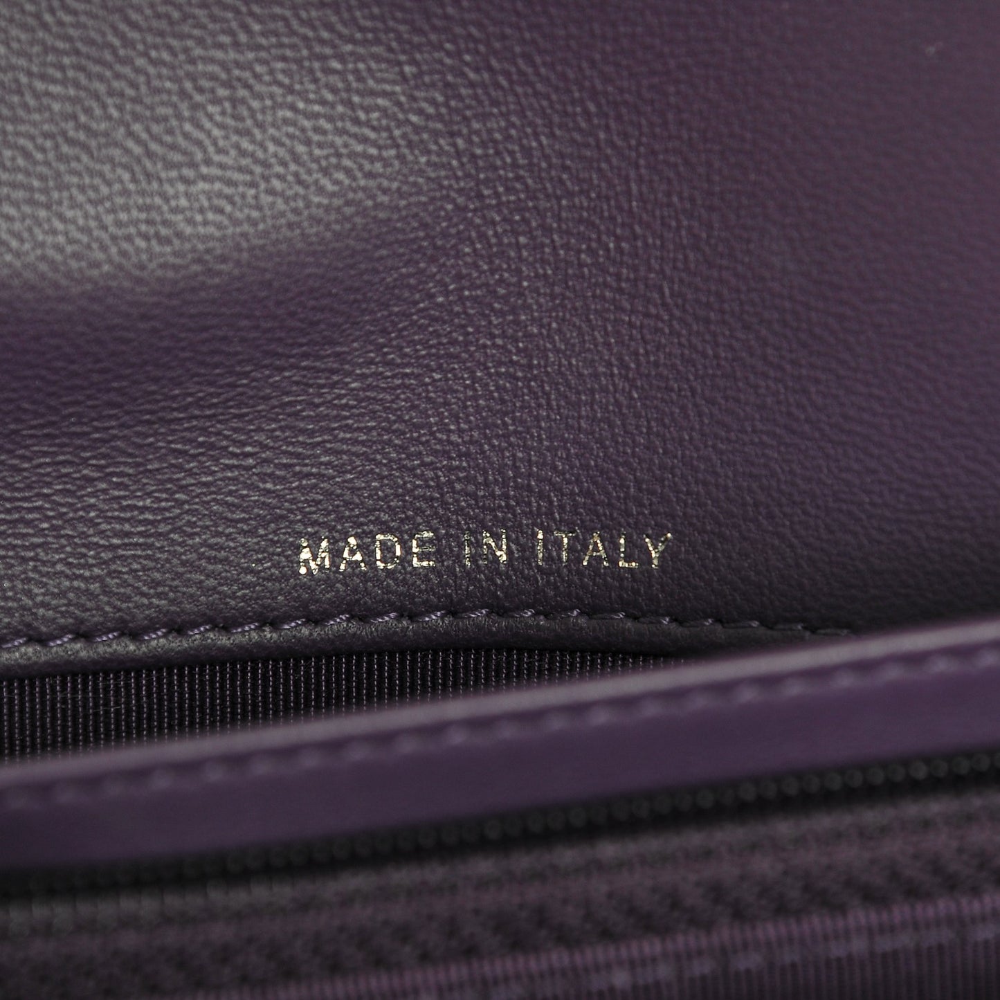 Lambskin Quilted Wallet on Removable Chain Purple