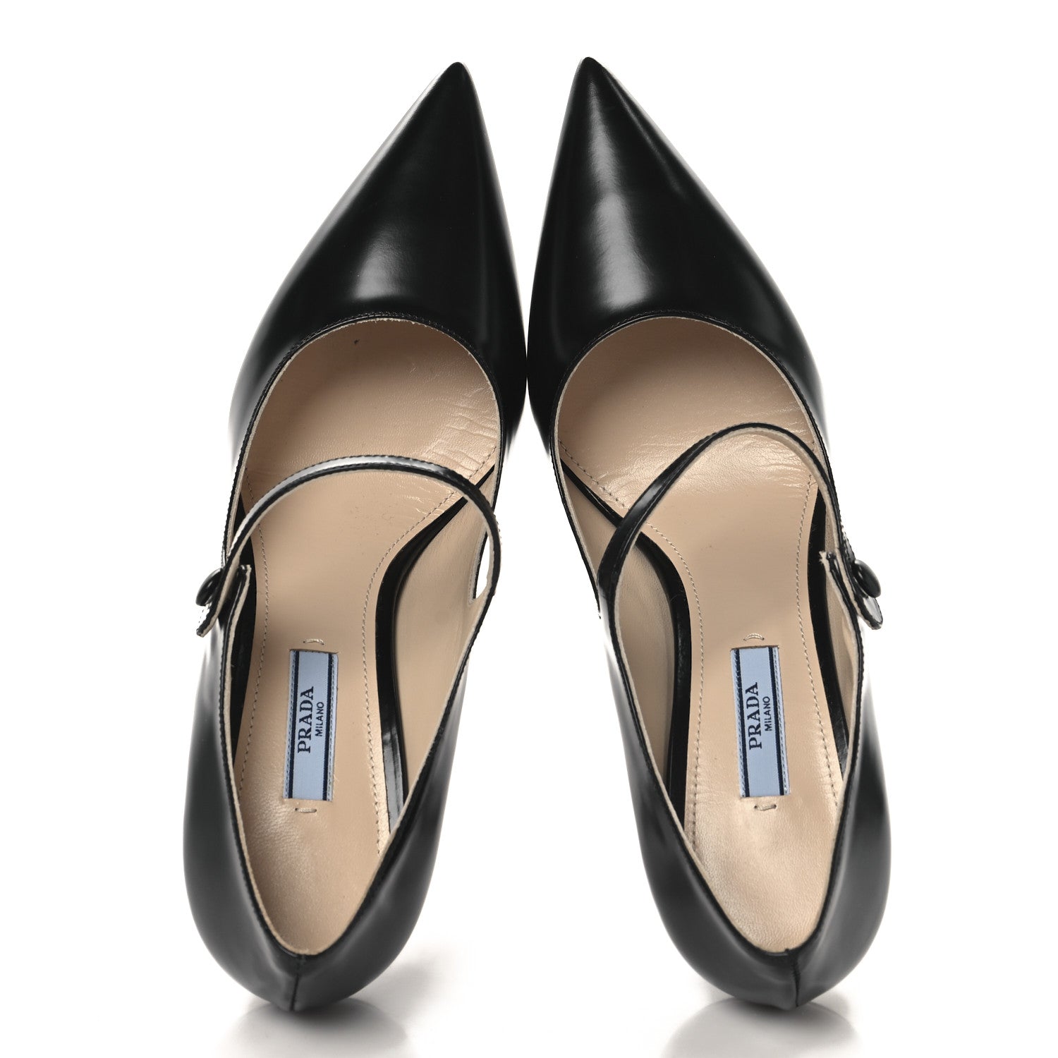 Prada Spazzolato Mary Jane Pumps 39.5 Black 2 of 9