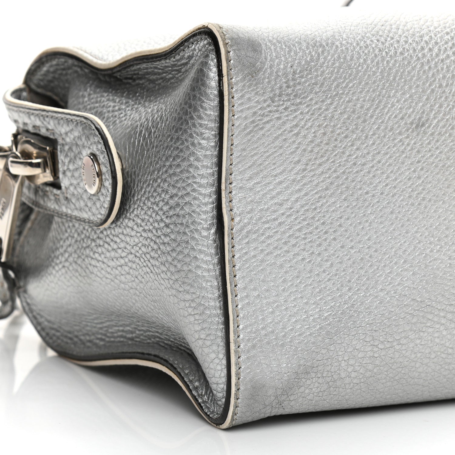 Fendi Cuoio Romano Lux Selleria Lei Boston Tote Argento 9 of 18
