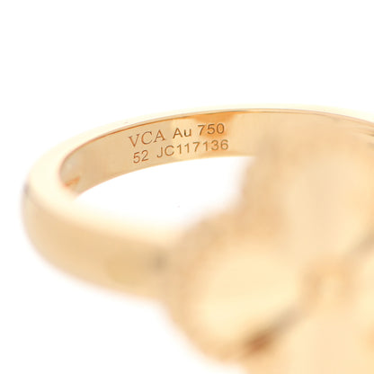Van Cleef & Arpels 18K Yellow Gold Guilloche Vintage Alhambra Ring 52 6 4 of 5