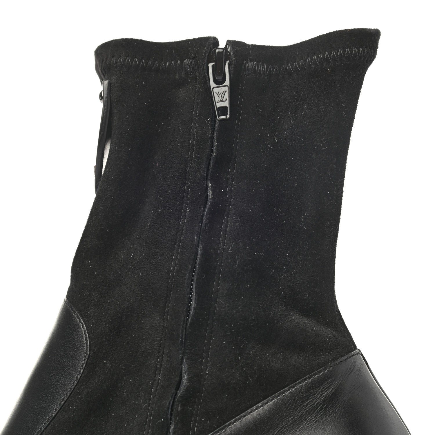 Louis Vuitton Suede Calfskin Monogram Podium Platform Ankle Boots 38 Black 7 of 7