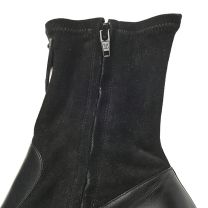Louis Vuitton Suede Calfskin Monogram Podium Platform Ankle Boots 38 Black 7 of 7
