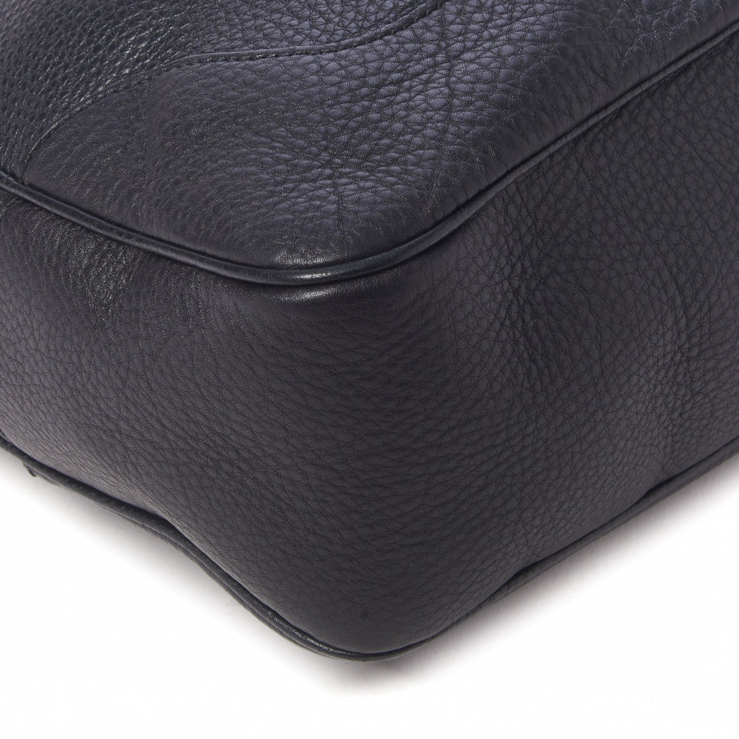 Pebbled Calfskin Medium Diana Bamboo Shoulder Bag Black