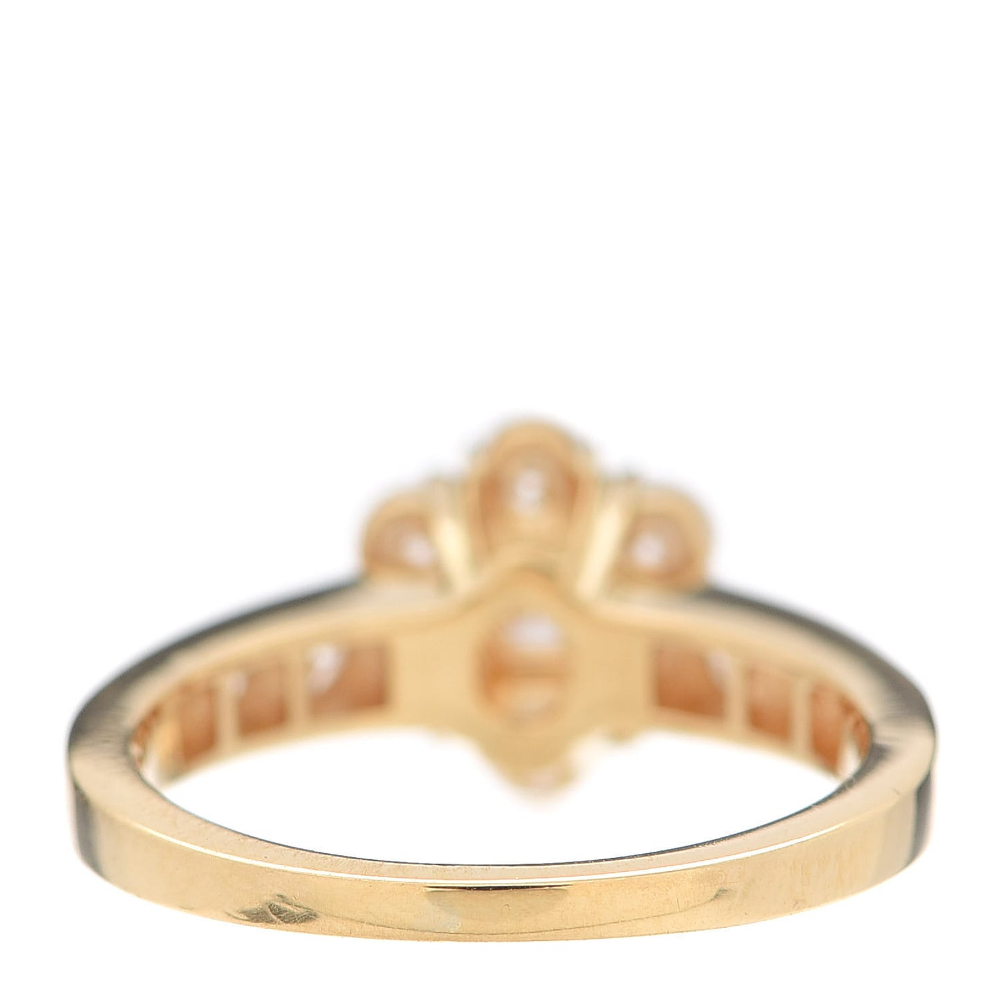 18K Yellow Gold Diamond Fleurette One-Row Ring 54 7