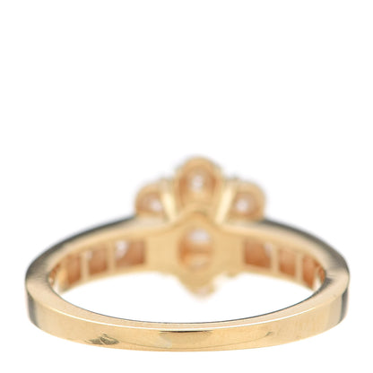 Van Cleef & Arpels 18K Yellow Gold Diamond Fleurette One-Row Ring 54 7 4 of 6