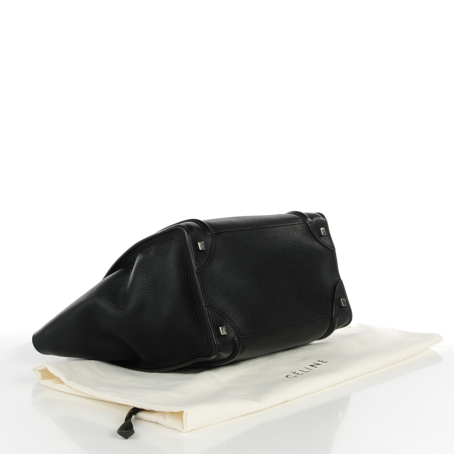 Celine Drummed Calfskin Mini Luggage Black 4 of 7