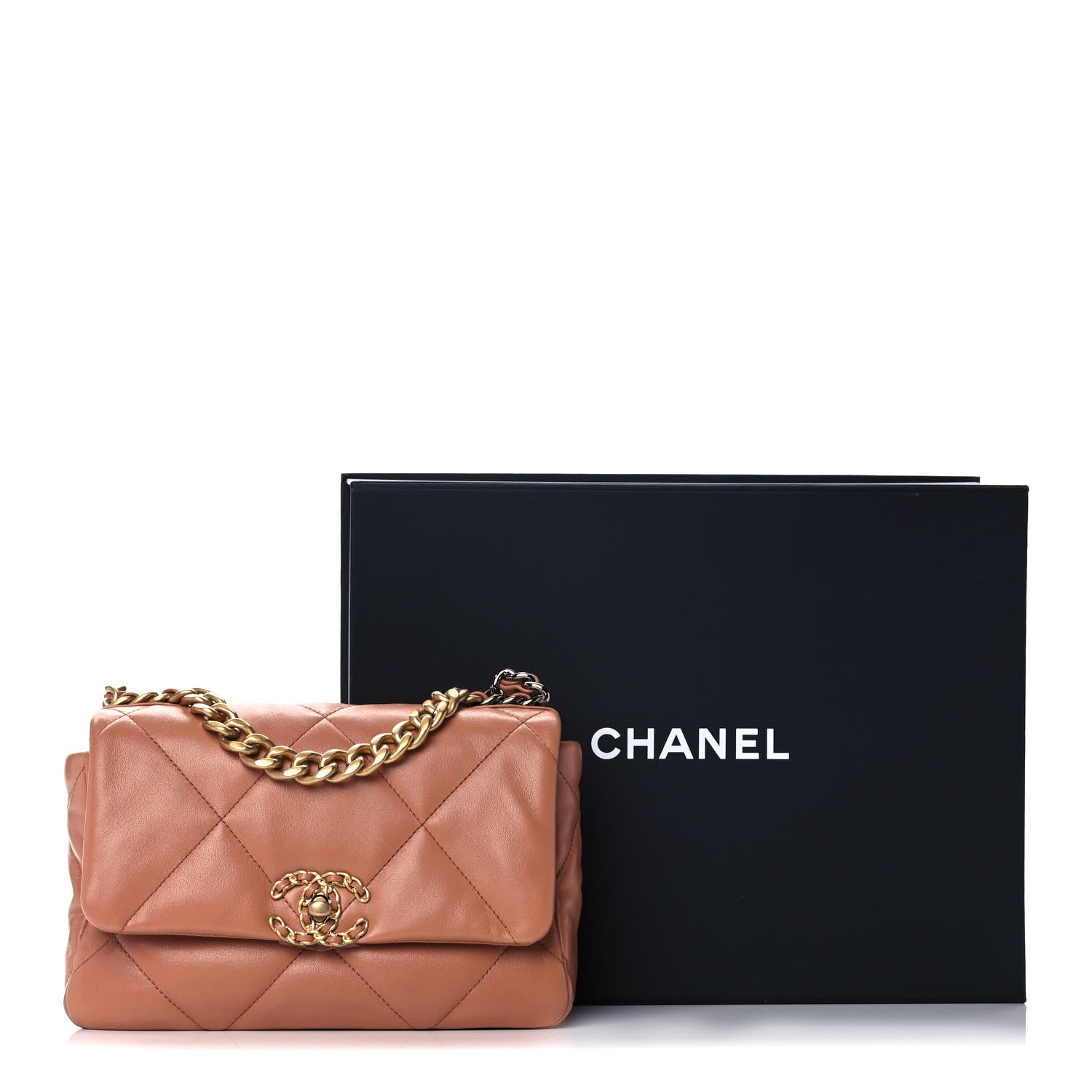 Chanel Lambskin Quilted Medium Chanel 19 Flap Brown 11 of 11