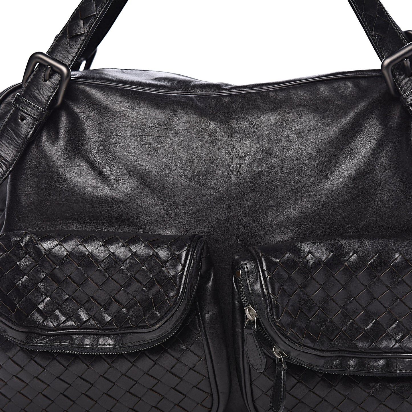 Nappa Intrecciato Multipocket Shoulder Bag Black