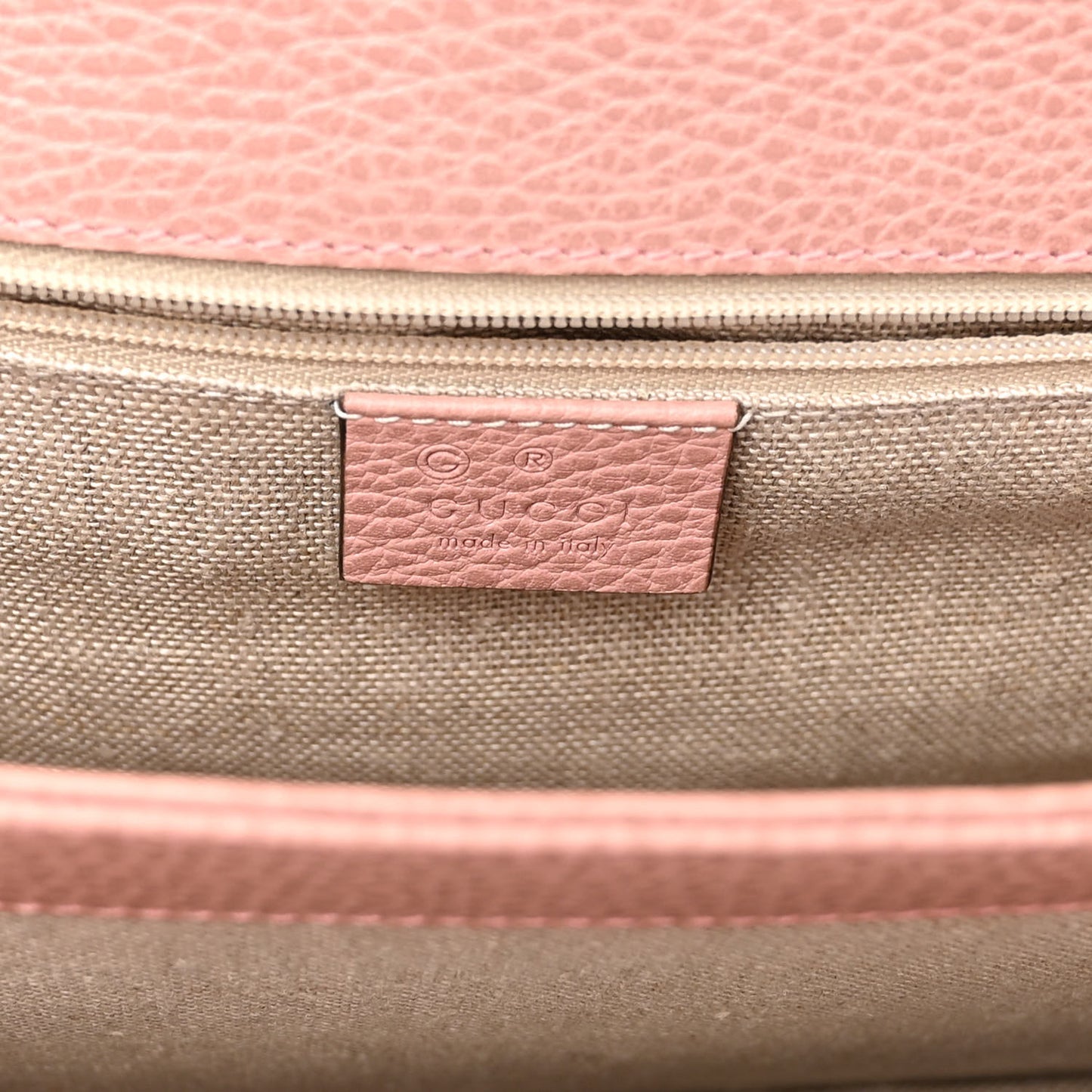 Dollar Calfskin Interlocking G Shoulder Bag Soft Pink