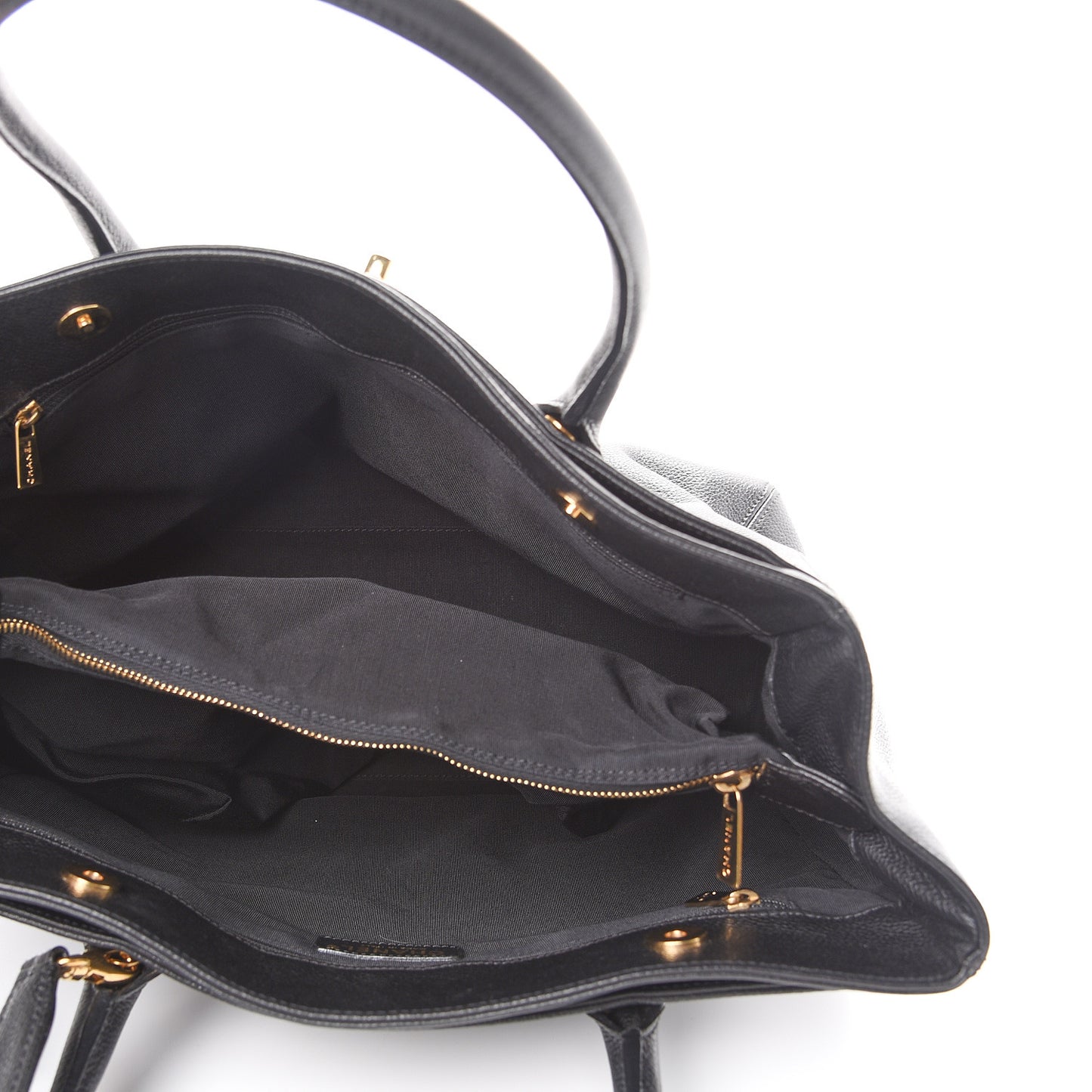 Calfskin Cerf Executive Shopper Tote Black