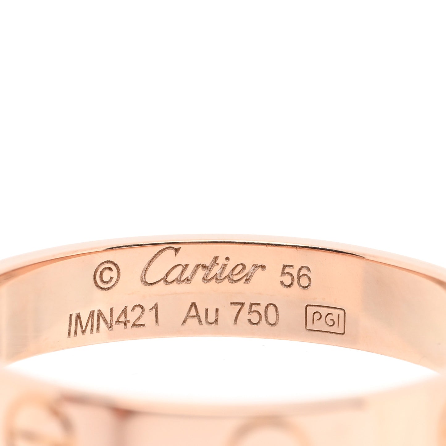 18K Pink Gold 3.5mm LOVE Wedding Band Ring 56 7.75