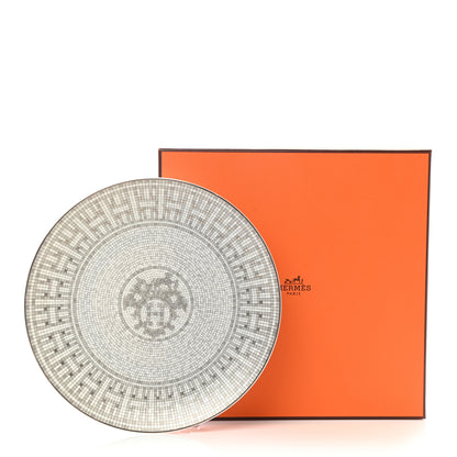 Hermes Porcelain Mosaique au 24 Platine Dessert Plate 8.3 9 of 9