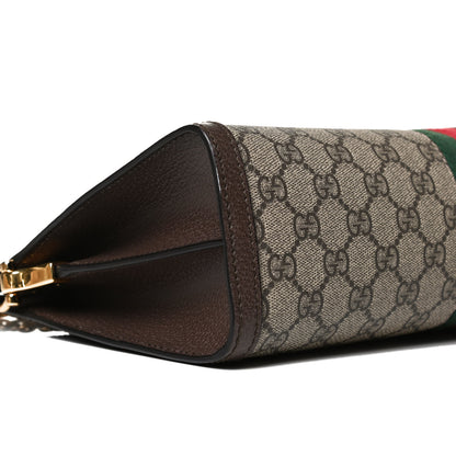 Gucci GG Supreme Monogram Web Medium Ophidia Chain Shoulder Bag Brown 9 of 10