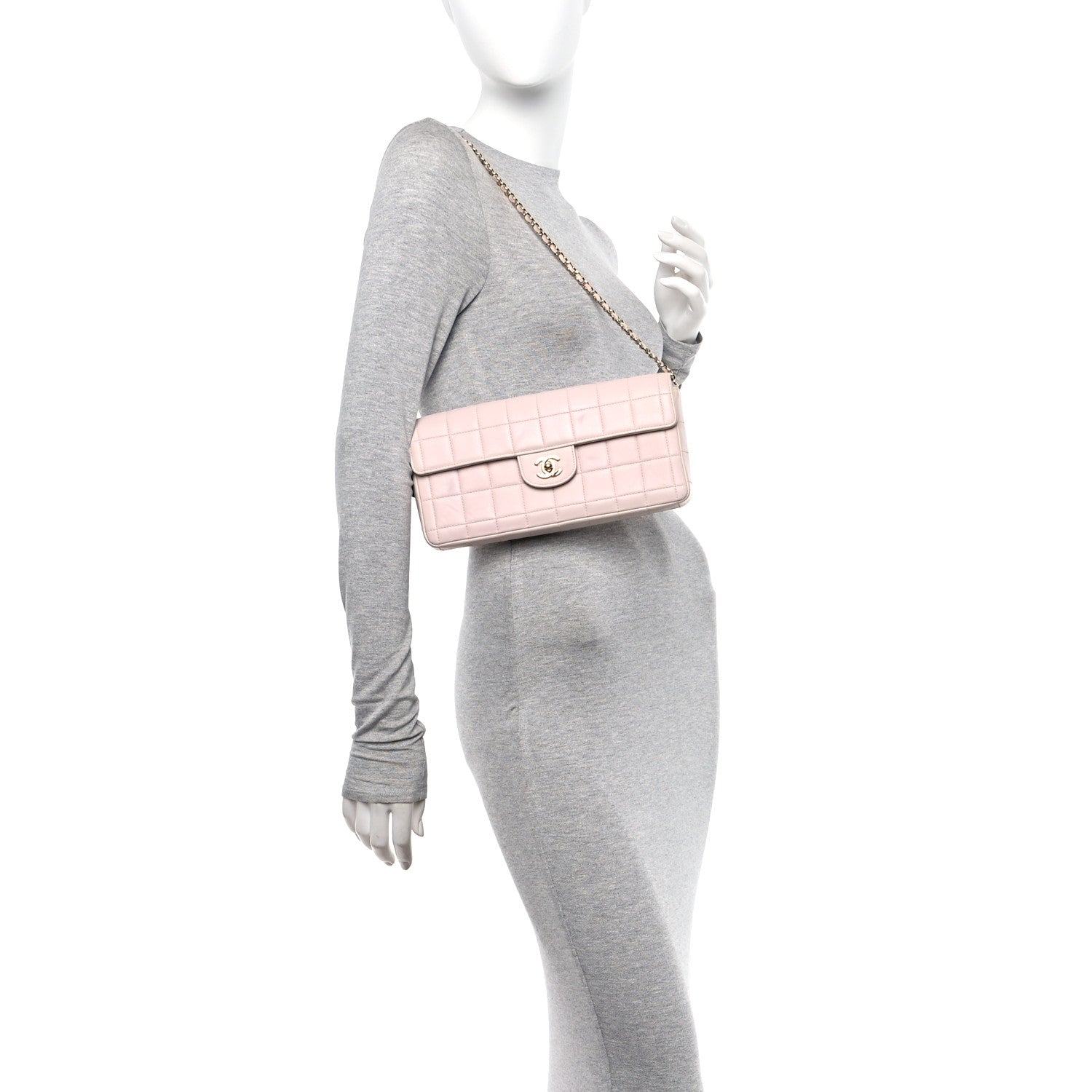 Chanel Lambskin East West Chocolate Bar Flap Pink 2 of 19