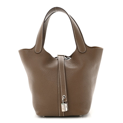 Hermes Taurillon Clemence Picotin Lock 18 PM Etoupe 1 of 10