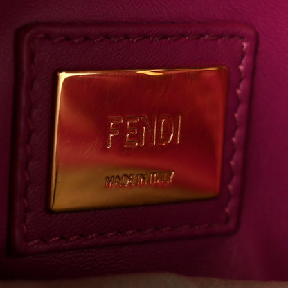 Fendi Vitello Seta Shiny Nappa Medium Peekaboo Iconic Satchel Grigio Polvere Magenta 7 of 12