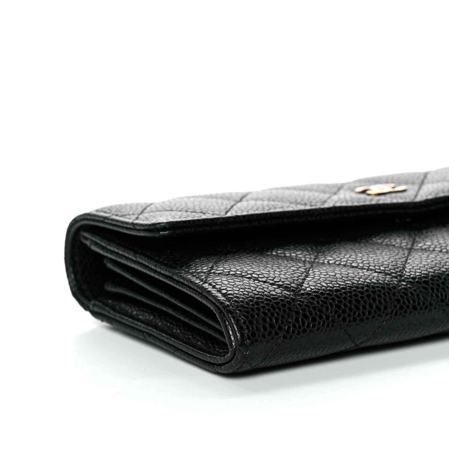 Chanel Caviar Quilted Large Gusset Flap Wallet Black 10 of 13