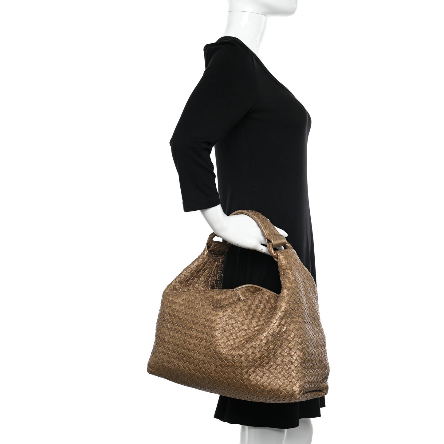 Chevre Intrecciato Sloane Hobo Ottone