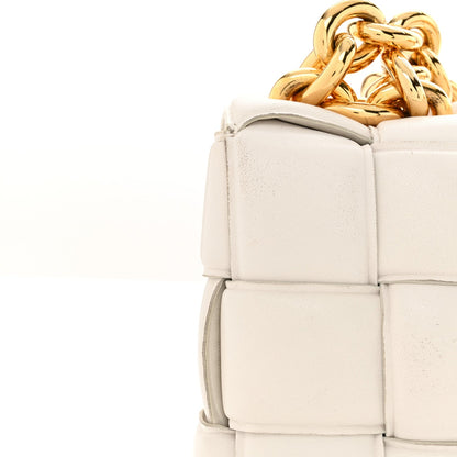 Bottega Veneta Lambskin Maxi Intreccio Padded Chain Cassette Crossbody Bag White 12 of 14