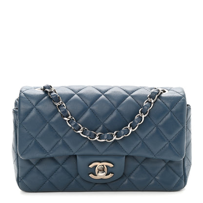Chanel Lambskin Quilted Mini Rectangular Flap Blue 1 of 10