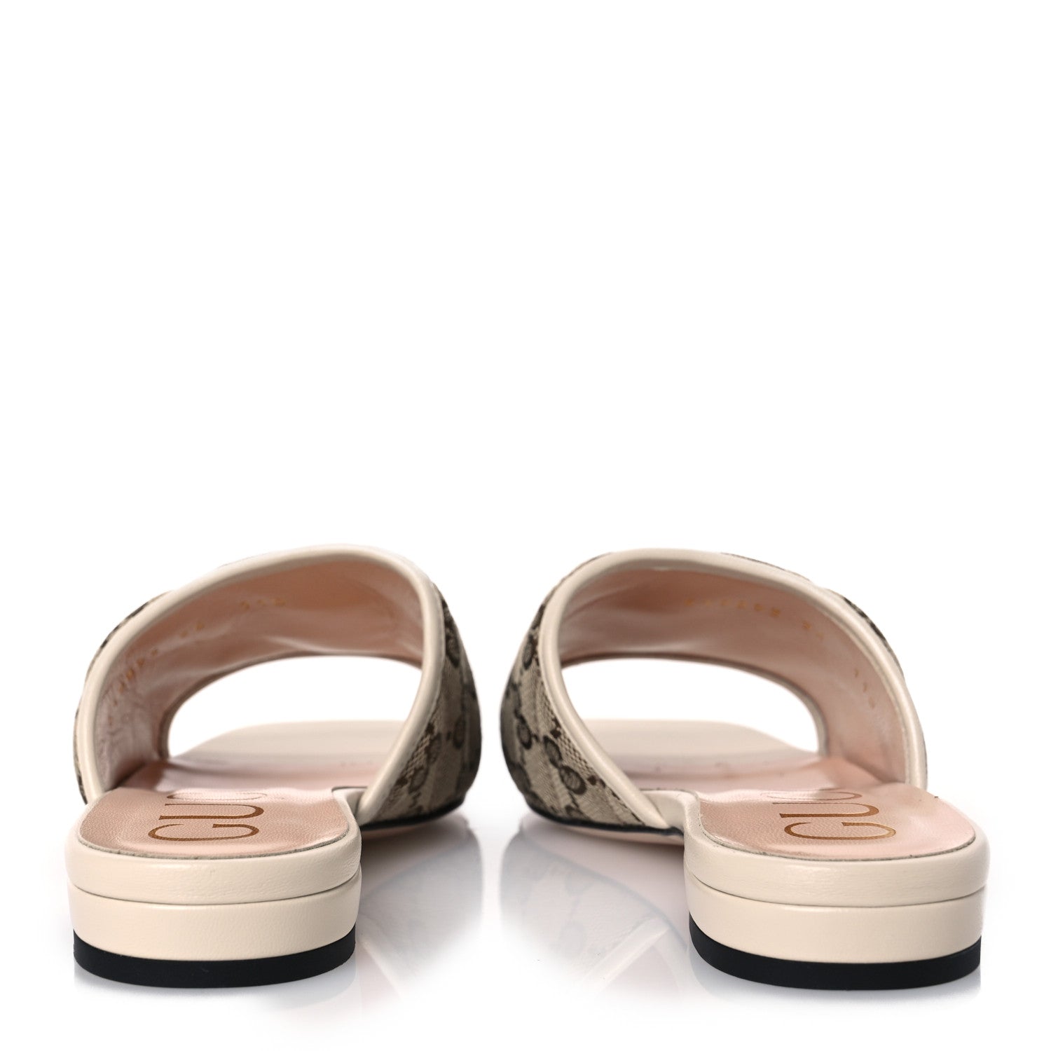 Gucci Monogram Matelasse Diagonal GG Marmont Flat Slide Sandals 36 Beige Ebony Mystic White 6 of 14