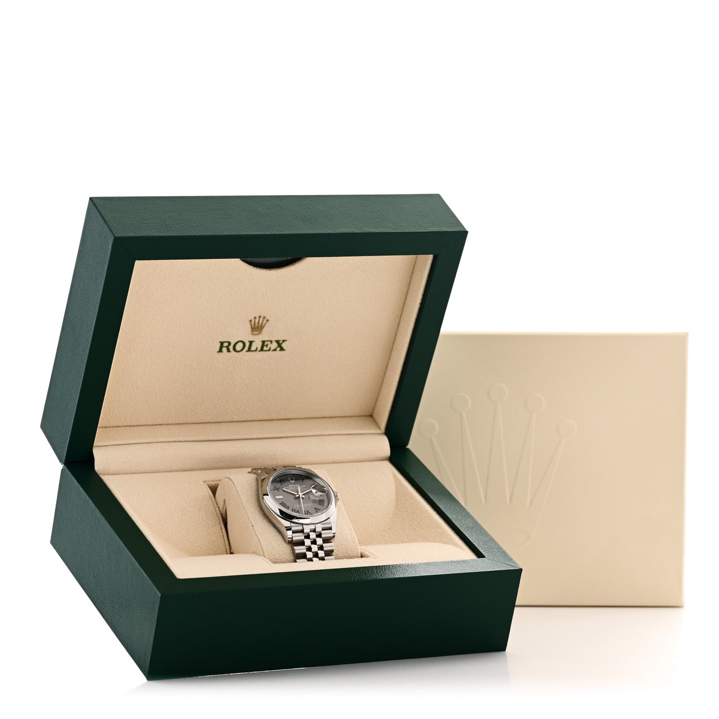 Stainless Steel 36mm Oyster Perpetual Wimbledon Datejust Watch Slate 126200