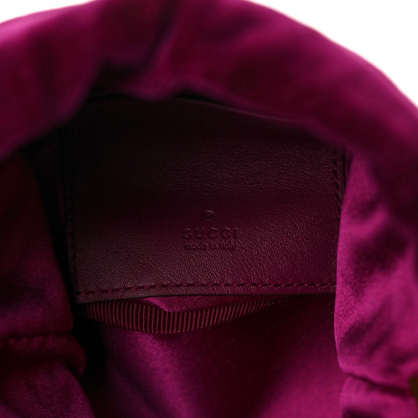 Velvet Matelasse Mini GG Marmont 2.0 Bucket Bag Fuchsia Violet Cyclamen