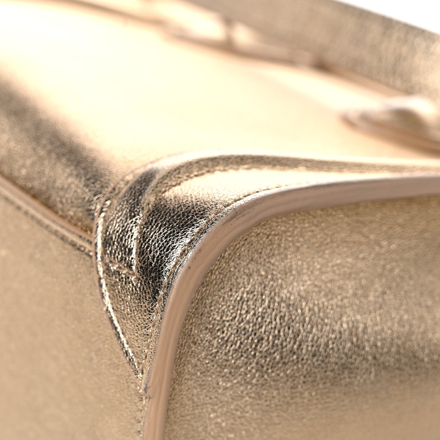 Laminated Lambskin Nano Luggage Gold