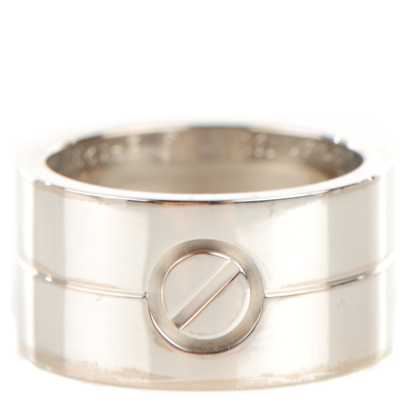 18K White Gold 12mm Wide LOVE Ring 61 10