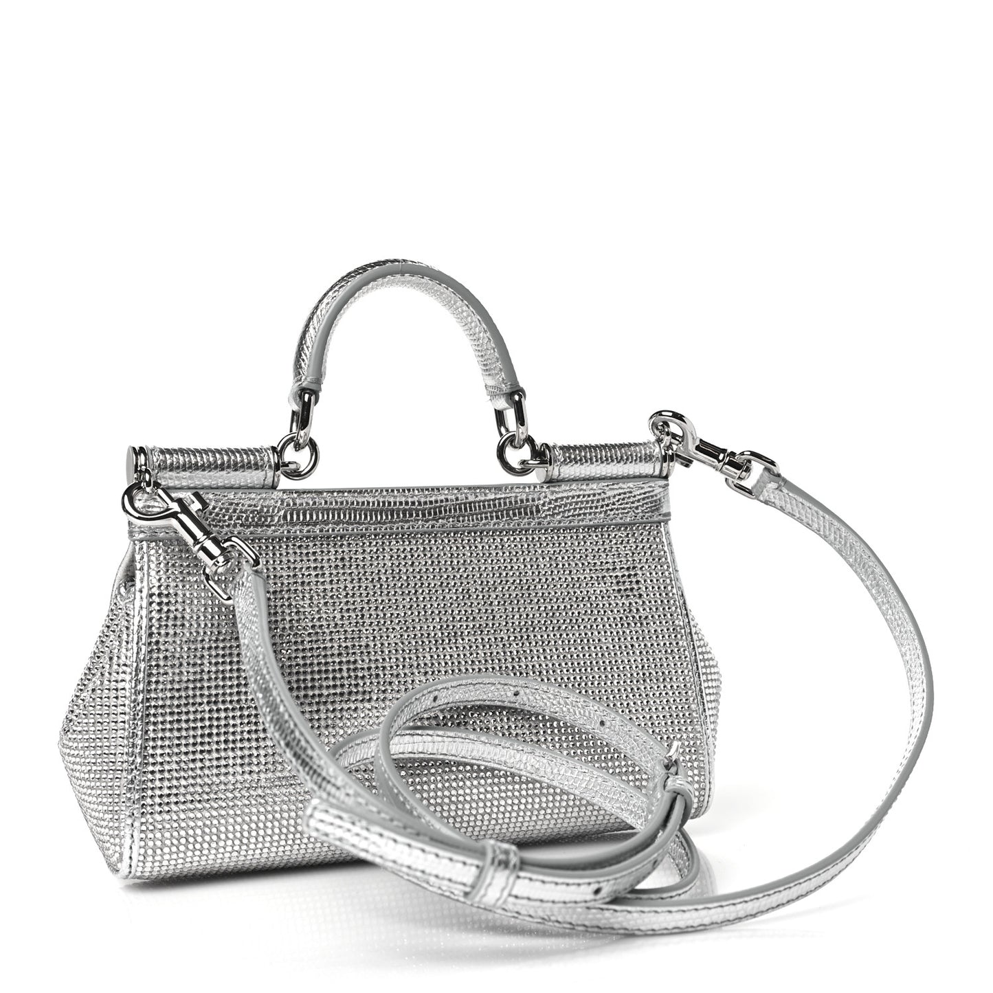 Crystal Small Miss Sicily Satchel Silver