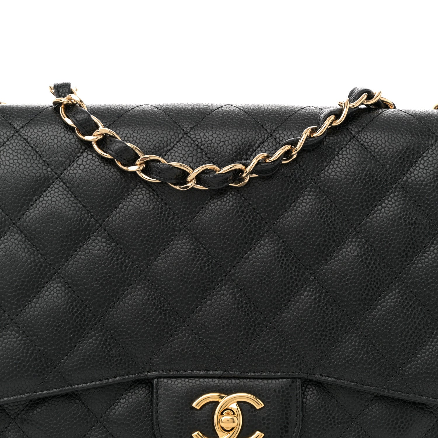 Chanel Caviar Quilted Jumbo Single Flap Black 8 of 11