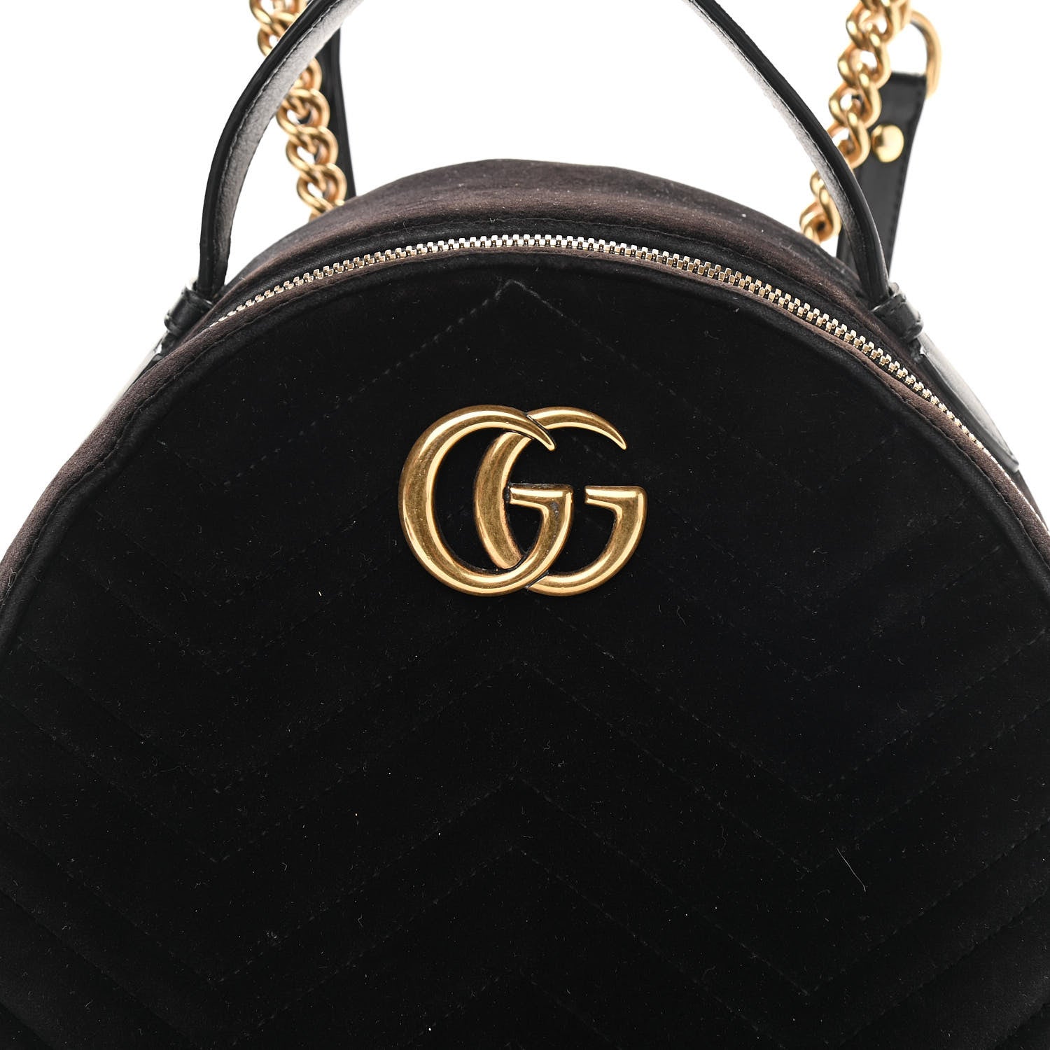 Gucci Velvet Matelasse GG Marmont Dome Backpack Black 7 of 20