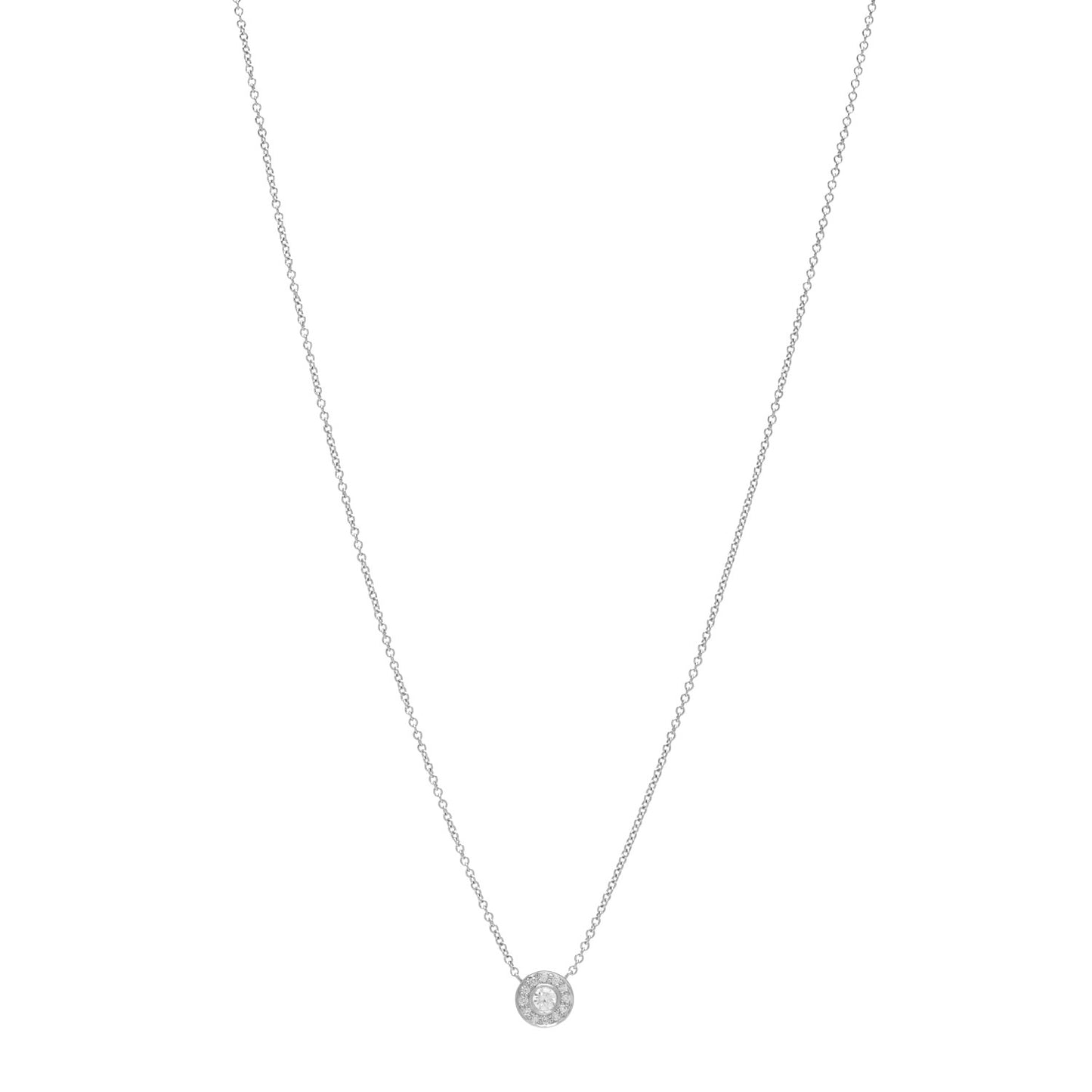 Platinum Diamond .14ctw Circlet Pendant Necklace