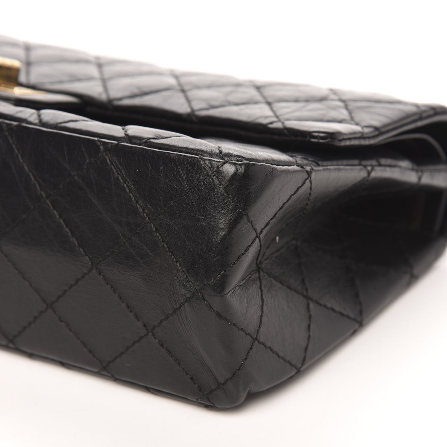 Aged Calfskin Quilted 2.55 Reissue 226 Flap Black
