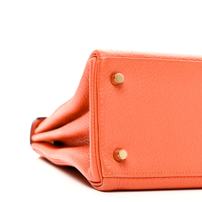 Hermes Taurillon Clemence Kelly Retourne 28 Orange 9 of 11