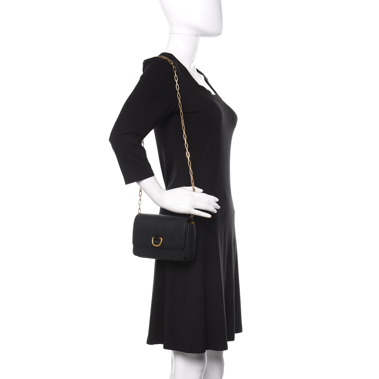 Burberry Goatskin Mini Hayes D-Ring Crossbody Bag Black 2 of 8