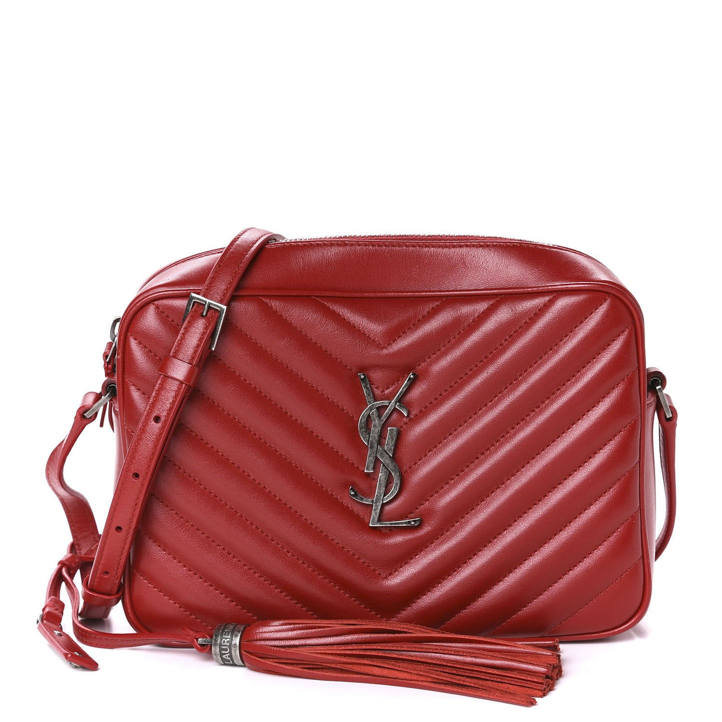 Calfskin Matelasse Monogram Lou Camera Bag Red