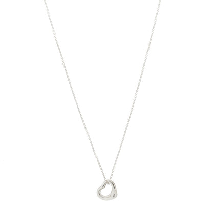 Tiffany Sterling Silver 9mm Elsa Peretti Open Heart Pendant Necklace 1 of 7