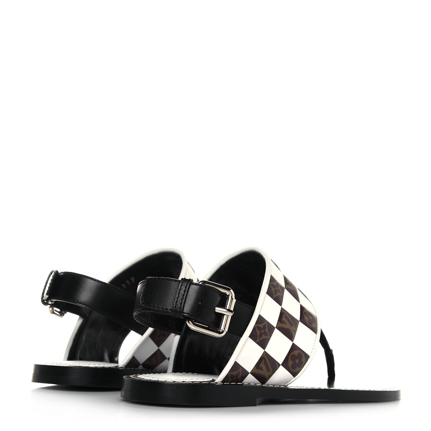 Louis Vuitton Monogram Calfskin Matchmake Flat Thong Sandals 36 Black 4 of 9