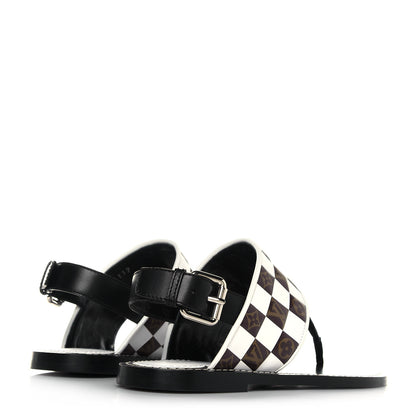 Louis Vuitton Monogram Calfskin Matchmake Flat Thong Sandals 36 Black 4 of 9