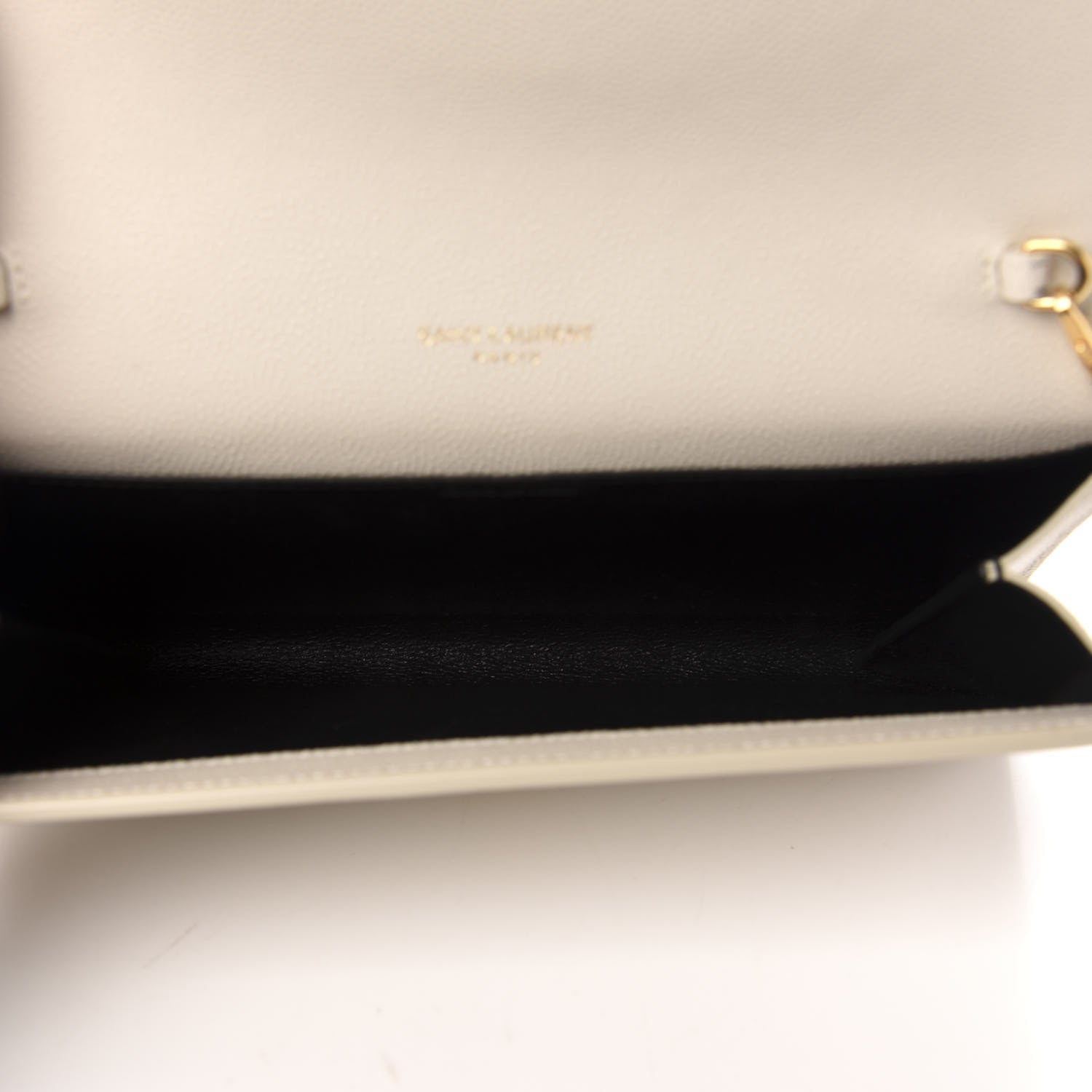 Saint Laurent Grain De Poudre Monogram Uptown Chain Wallet Dark Latte 6 of 15