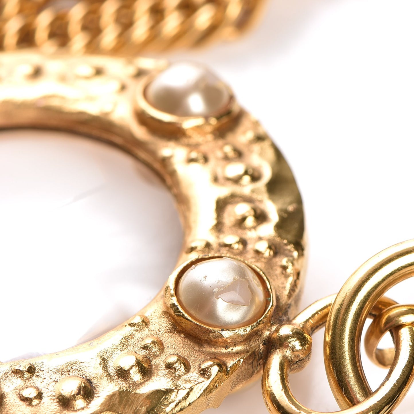 Pearl Loupe Magnifying Glass Necklace Gold