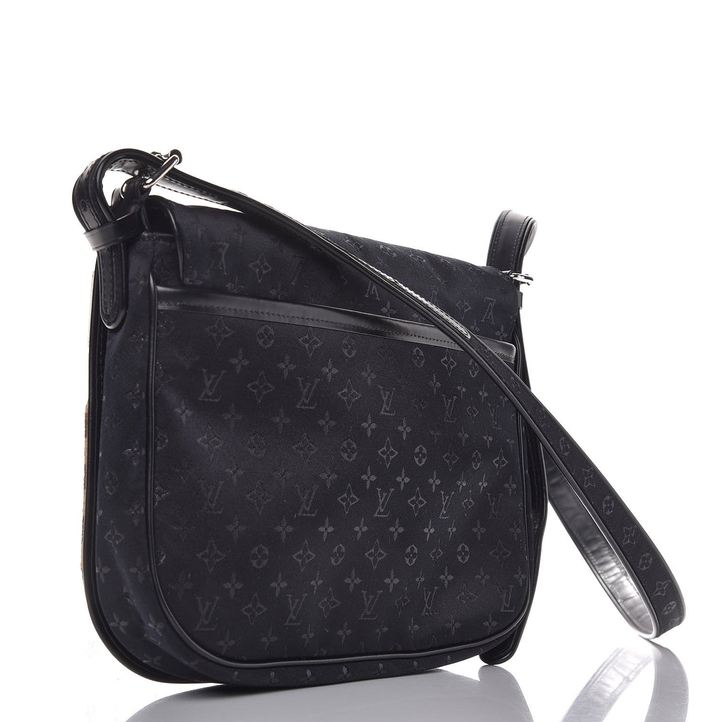 Satin Mini Monogram Conte De Fees Patchwork Musette Black