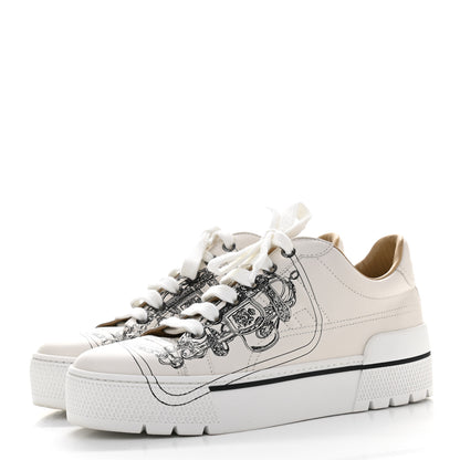 Hermes Swift Brides de Gala Print Womens Voltage Sneakers 36.5 White Black 3 of 9