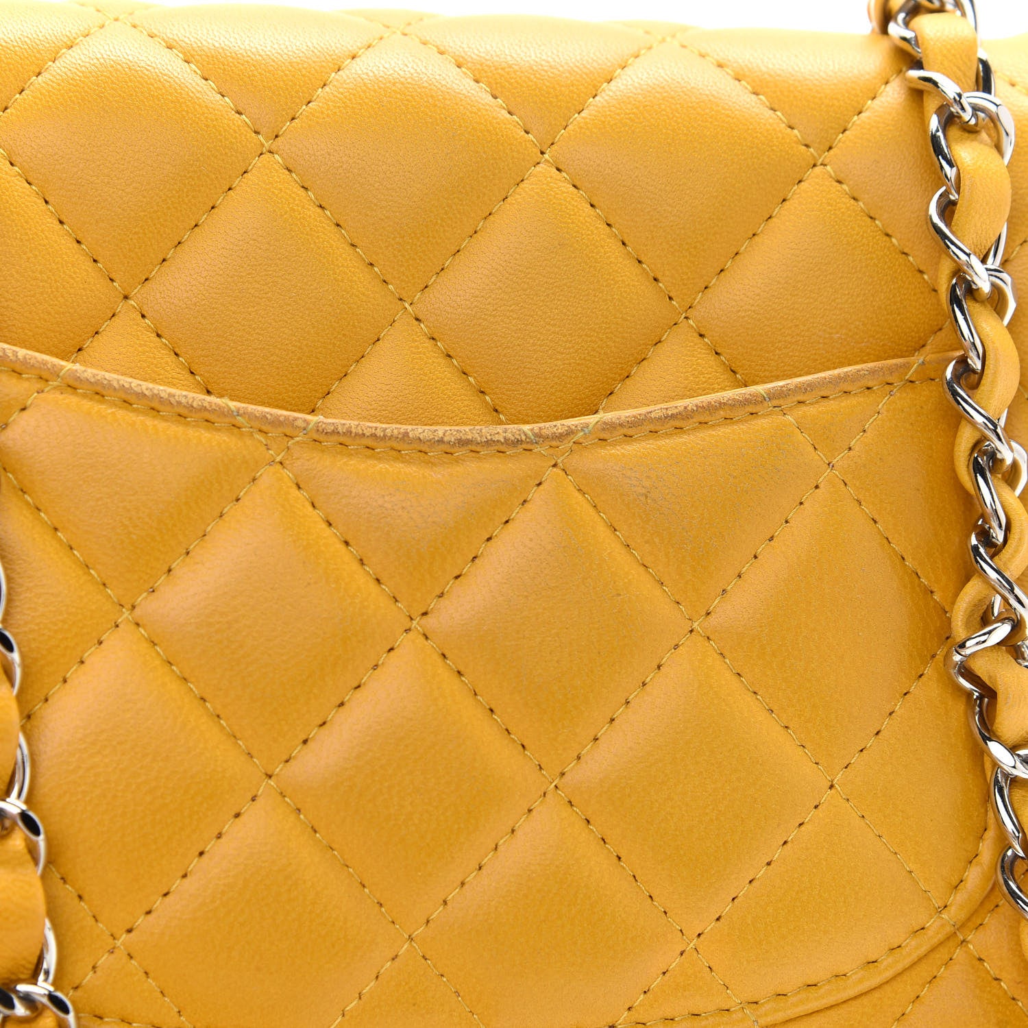Chanel Lambskin Quilted Mini Square Flap Yellow 10 of 10