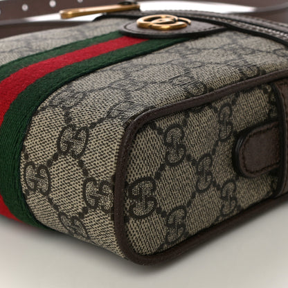 Gucci GG Supreme Monogram Web Mini Ophidia Messenger Brown 11 of 12