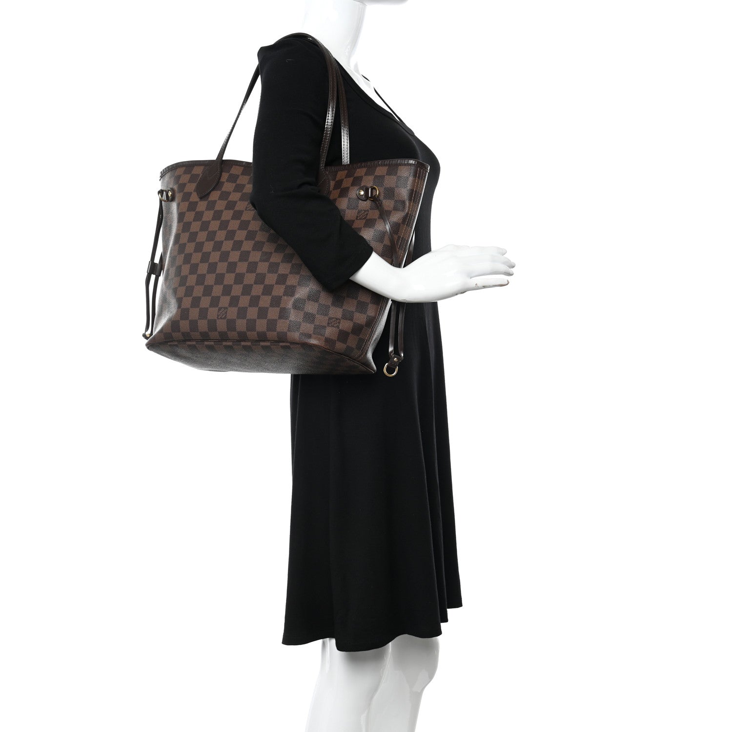 Louis Vuitton Damier Ebene Neo Neverfull MM Rose Ballerine 2 of 26